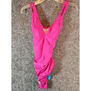 Women's Cupshe Hot Pink One-piece High Cut Bathing Suit.  NWT. L